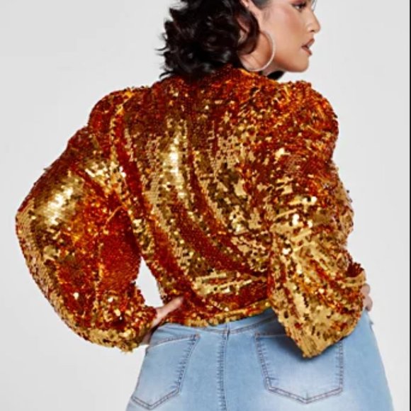 Fashion to Figure Tops - #10❤️ PERIODT TWIST FRONT SEQUIN TOP - PATRICK STARRR X FTF